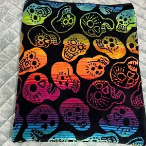 Colorful Skull Pattern beach towel Pendleton 66 x 40 read all day of the dead